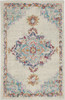 2' x 3' Gray and Ivory Power Loom Area Rug