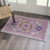 2' x 3' Pink and Gray Power Loom Polypropylene Area Rug