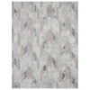 2' x 3' Gray Blue and Cream Geometric Distressed Stain Resistant Area Rug
