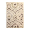 2' x 3' Ivory Gray and Olive Floral Stain Resistant Area Rug