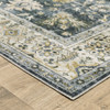 2' x 3' Blue and Ivory Oriental Printed Non Skid Area Rug