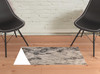 2' x 3' Ivory Gray and Taupe Abstract Stain Resistant Area Rug