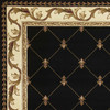 2' x 3' Black Machine Woven Hand Carved Fleur De Lis Accent Rug