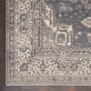 2' x 4' Grey and Ivory Oriental Power Loom Non Skid Area Rug
