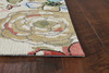 2' x 4' Sand Beige Hand Hooked Oversized Floral Indoor Accent Rug