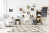 2' x 4' Ivory or Grey Polygon Pattern Wool Area Rug