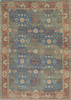 2' x 4' Blue Red Hand Woven Floral Traditional Indoor Accent Rug