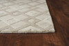 2' x 4' Ivory Diamond Wool Area Rug