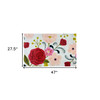 2' x 4' Red Floral Machine Tufted Area Rug with UV Protection