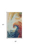 2' x 4' Wave Abstract Power Loom Non Skid Area Rug