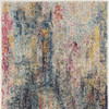 2' x 4' Blue and Beige Abstract Power Loom Non Skid Area Rug