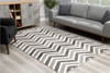 2' x 4' Gray Chevron Dhurrie Area Rug
