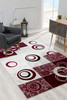 2' x 4' Red Abstract Dhurrie Area Rug