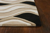 2' x 4' Black or Beige Waves Wool Area Rug