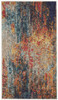 2' x 4' Rust and Blue Abstract Power Loom Non Skid Area Rug