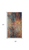 2' x 4' Rust and Blue Abstract Power Loom Non Skid Area Rug