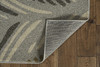 2' x 4' Grey and Beige Waves Accent Rug