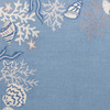 2' x 4' Sea Blue Hand Hooked Bordered Coral Reef Indoor Accent Rug