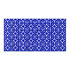 2' x 4' Cobalt Blue and White Geometric Washable Non Skid Area Rug