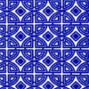 2' x 4' Cobalt Blue and White Geometric Washable Non Skid Area Rug