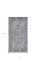 2' x 4' Grey Oriental Power Loom Distressed Area Rug