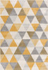 2' x 4' Yellow Geometric Dhurrie Area Rug