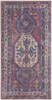 2' x 4' Red and Navy Oriental Power Loom Distressed Washable Area Rug