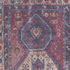 2' x 4' Red and Navy Oriental Power Loom Distressed Washable Area Rug