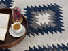 2' x 4' Blue Ikat Kilim Area Rug