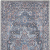 2' x 4' Light Blue Oriental Power Loom Distressed Washable Area Rug