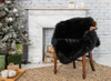 2' x 5' Black Natural Rectangular Sheepskin Area Rug
