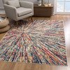 2' x 5' Cream Celestial Burst Abstract Area Rug