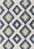 2' x 5' Blue Ikat Kilim Area Rug