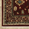 2' x 6' Red Black Ivory and Brown Oriental Power Loom Runner Rug with Fringe