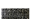 2' x 6' Black and Off White Abstract Machine Tufted Runner Rug with UV Protection