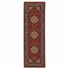 2' x 6' Red Blue Ivory and Orange Oriental Power Loom Runner Rug with Fringe