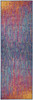 2' x 6' Blue and Pink Abstract Power Loom Polypropylene Runner Rug