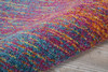 2' x 6' Blue and Pink Abstract Power Loom Polypropylene Runner Rug