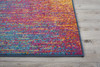2' x 6' Blue and Pink Abstract Power Loom Polypropylene Runner Rug
