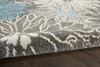 2' x 6' Blue and Gray Floral Power Loom Runner Rug