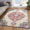 2' x 6' Cream Oriental Dhurrie Area Rug