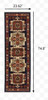 2' x 6' Red Blue Machine Woven Oriental Indoor Runner Rug