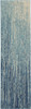 2' x 6' Ivory and Blue Abstract Power Loom Polypropylene Runner Rug