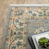 2' x 6' Grey Ivory Orange Teal Green Charcoal Blue and Red Oriental Power Loom Runner Rug