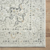 2' x 6' Ivory and Gray Floral Medallion Power Loom Stain Resistant Area Rug