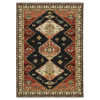 2' x 6' Navy Blue Oriental Power Loom Runner Rug with Fringe