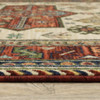 2' x 6' Brick Red Orange Rust Beige Gold Pale Blue Olive Navy & Black Oriental Power Loom Rug