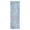 2' x 6' Shades Of Azure Oriental Power Loom Stain Resistant Runner Rug