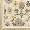 2' x 6' Ivory Beige Gold Grey Blue Pink Red Rust and Green Oriental Power Loom Runner Rug