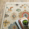 2' x 6' Ivory Beige Gold Grey Blue Pink Red Rust and Green Oriental Power Loom Runner Rug